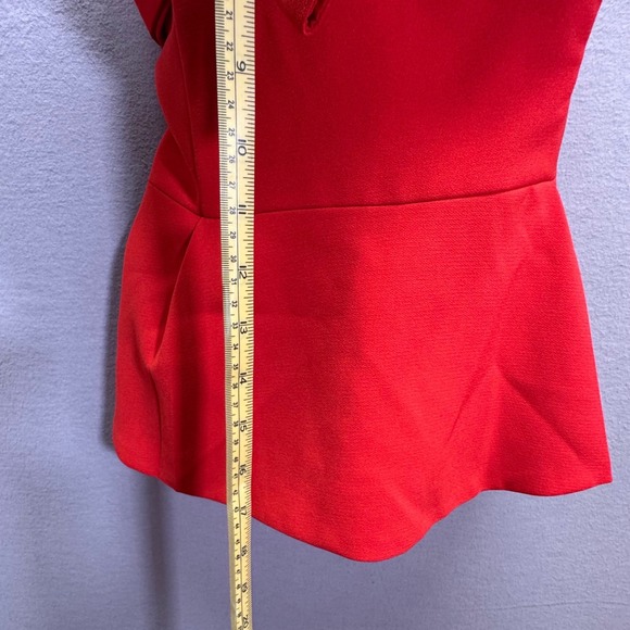 Adelyn Rae Red Strapless Bow Peplum Top Anthropologie XL - Picture 9 of 11